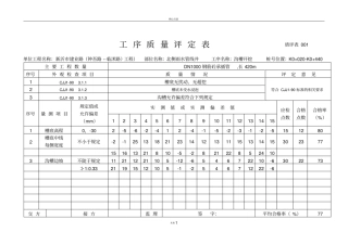管道工序质量评定表
