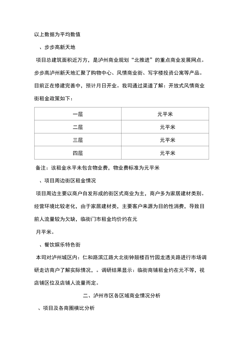 都市港湾项目租金定价建议_第3页