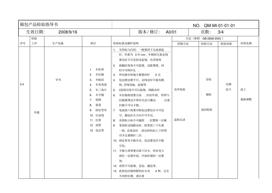 箱包产品检验作业指导书_第3页