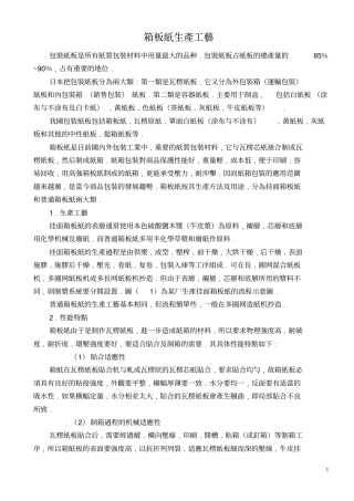 箱板纸生产工艺