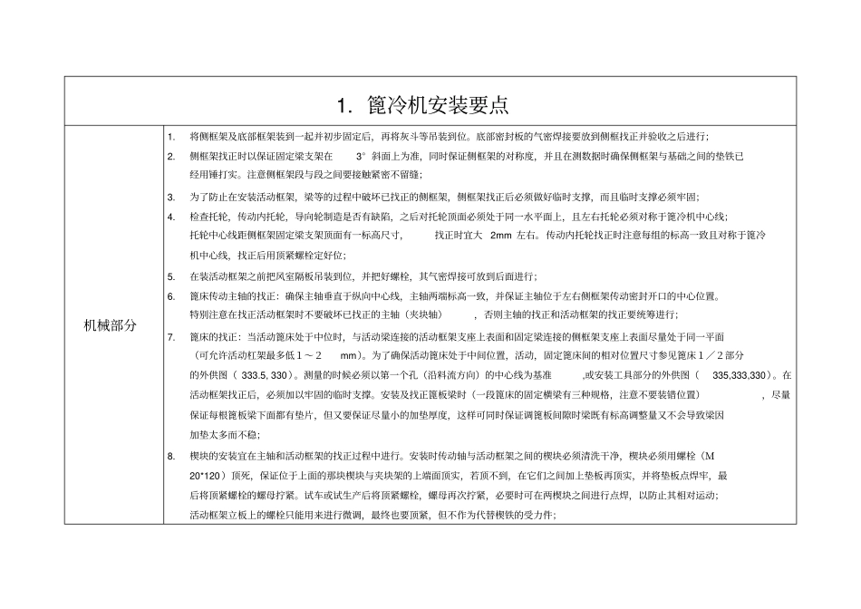 篦冷机安装及调试阶段检查要点_第1页