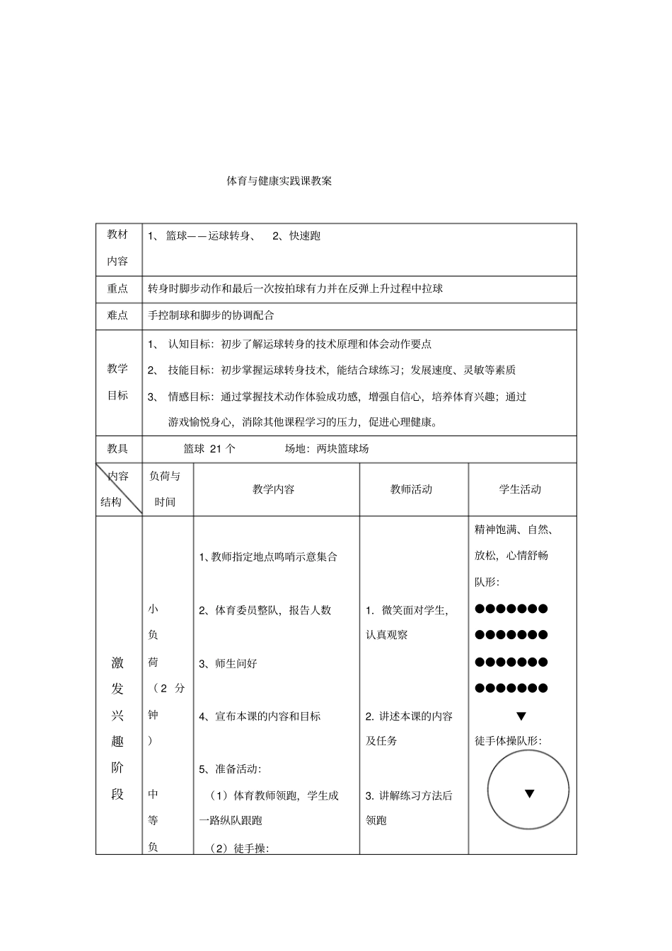 篮球运球转身教学设计_第3页