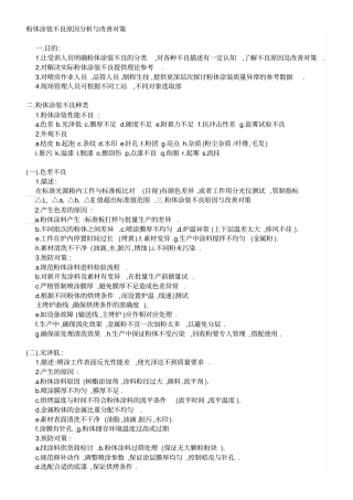 粉体涂装不良原因分析与改善对策精