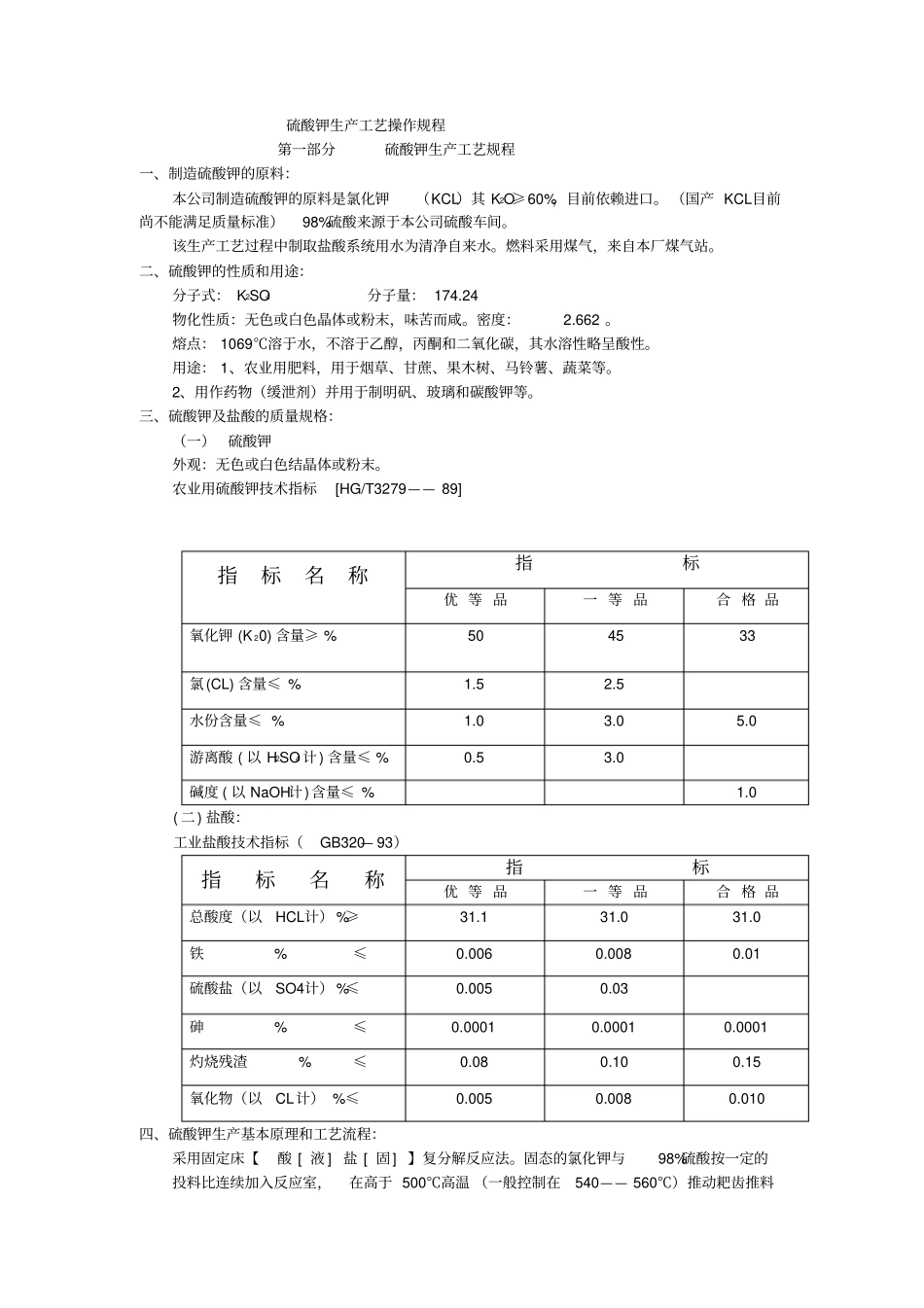 精品硫酸钾生产工艺操作规程解析_第1页