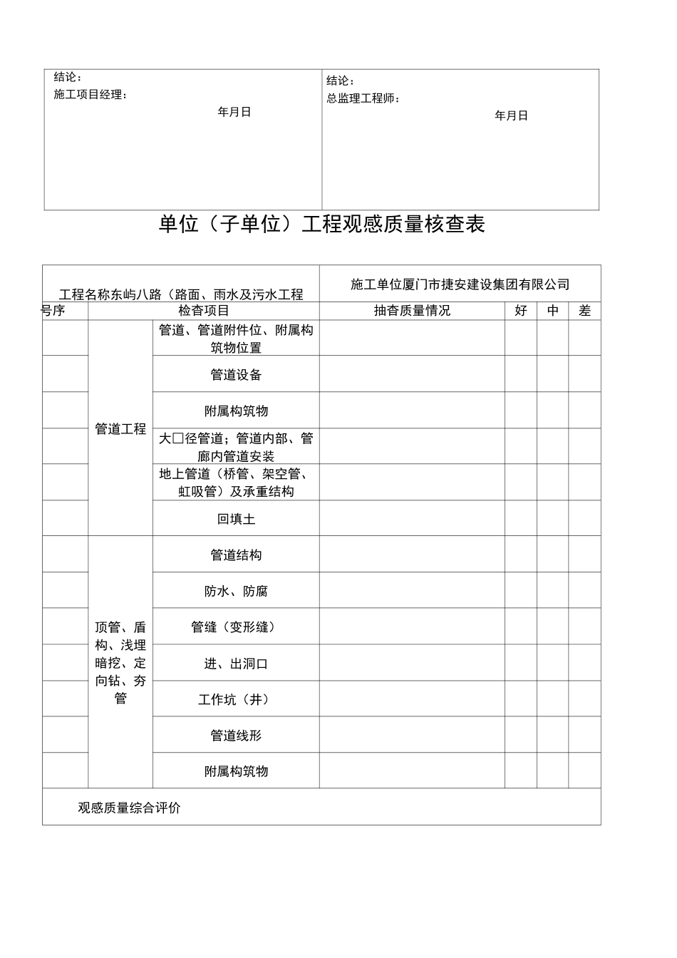 市政-单位(子单位)工程质量竣工验收记录_第3页