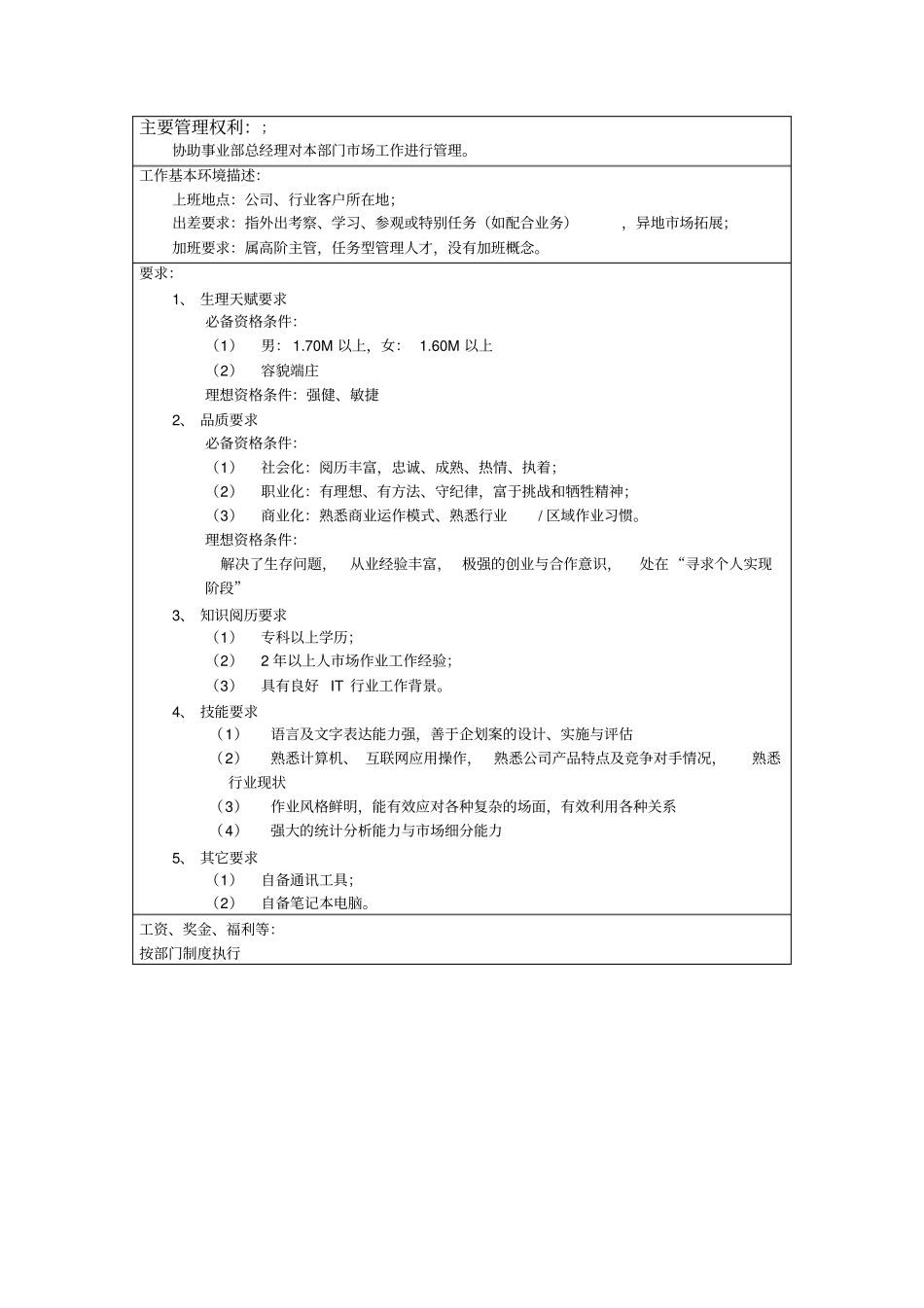 系统集成公司事业部、部门岗位说明书_第3页