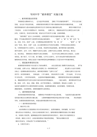 素养课堂实施技术方案1