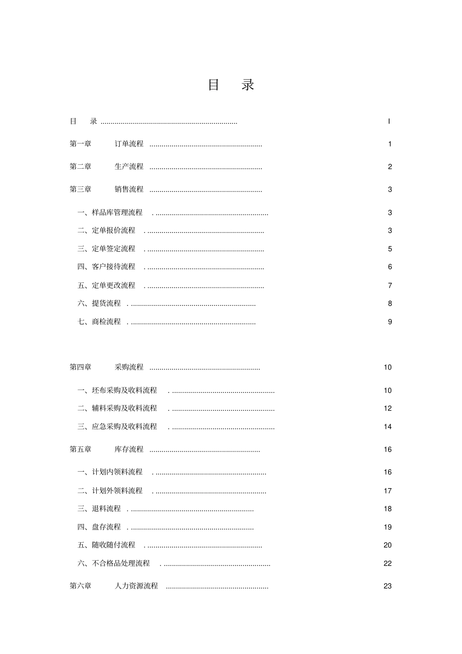纺织印染企业标准流程管理方案手册_第1页