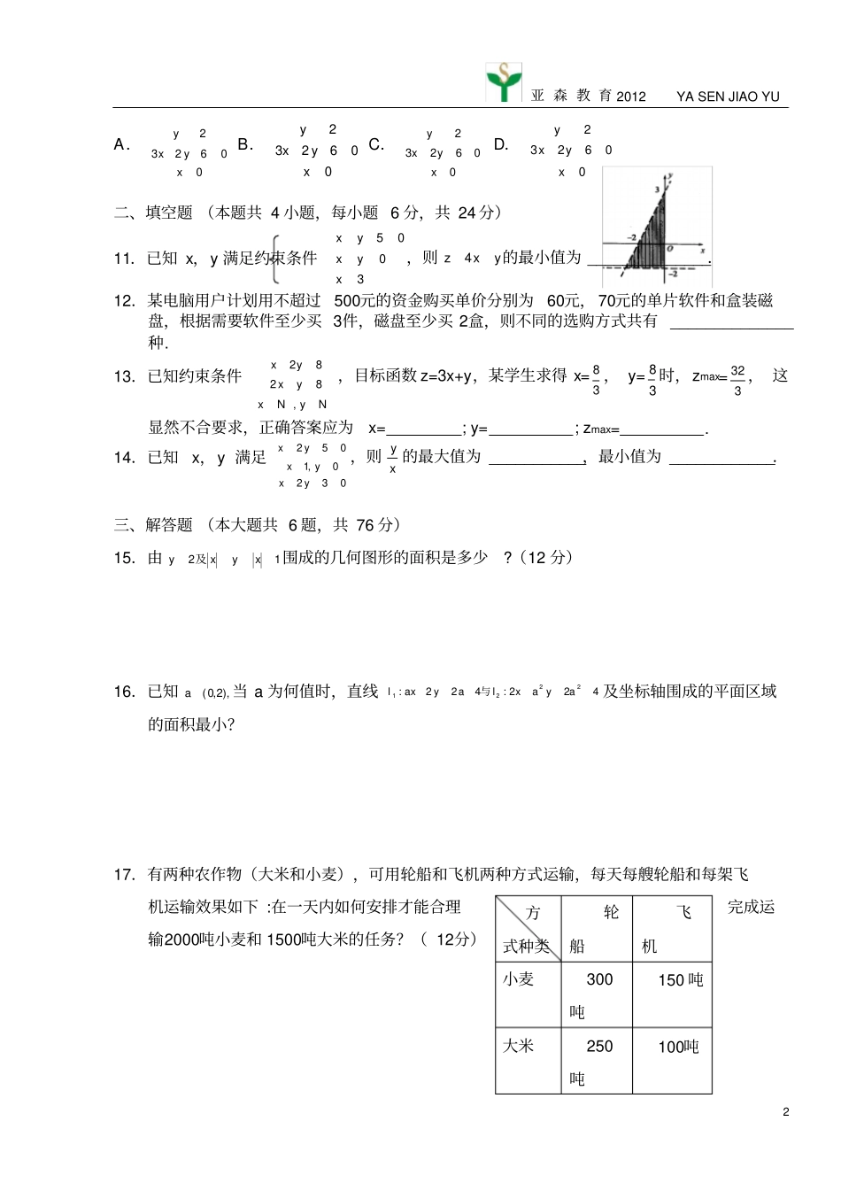 线性规划基础题5附答案_第2页