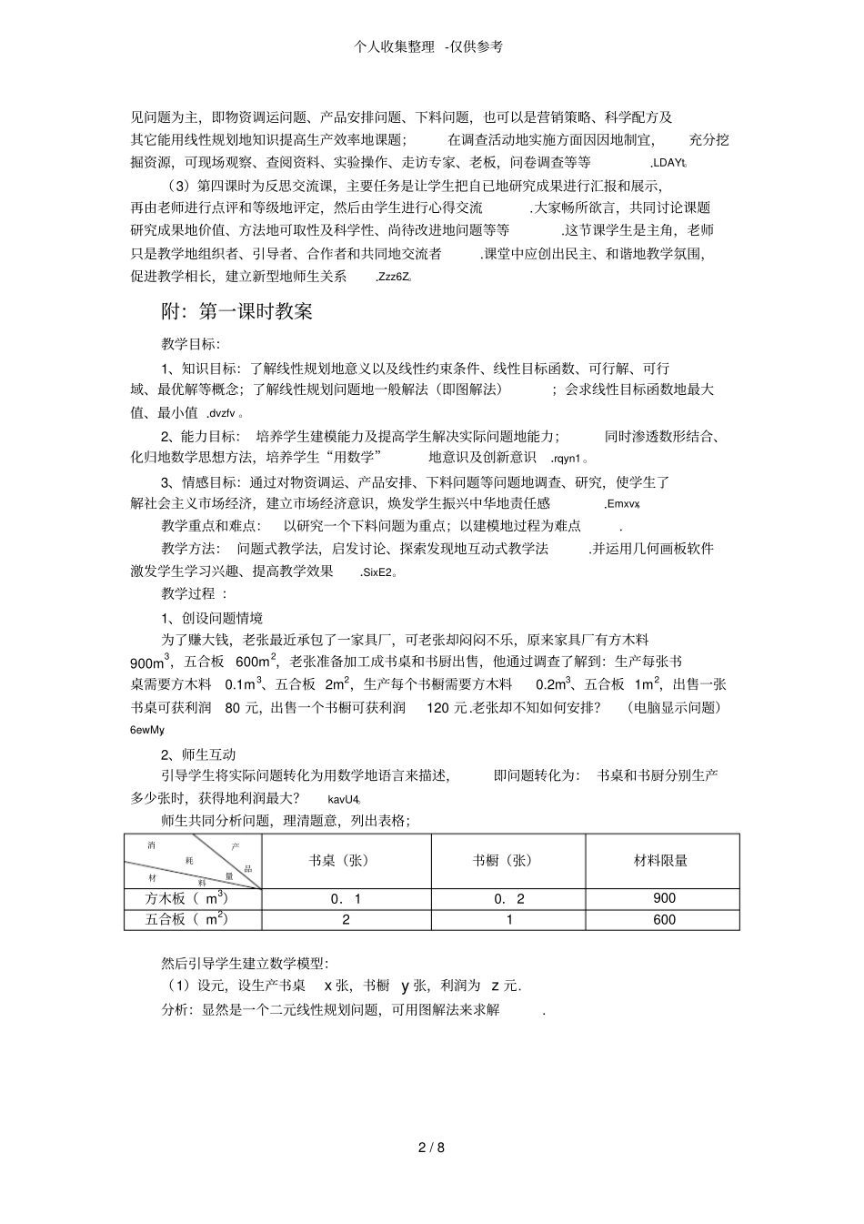 线性规划实际应用教学设计方案_第2页