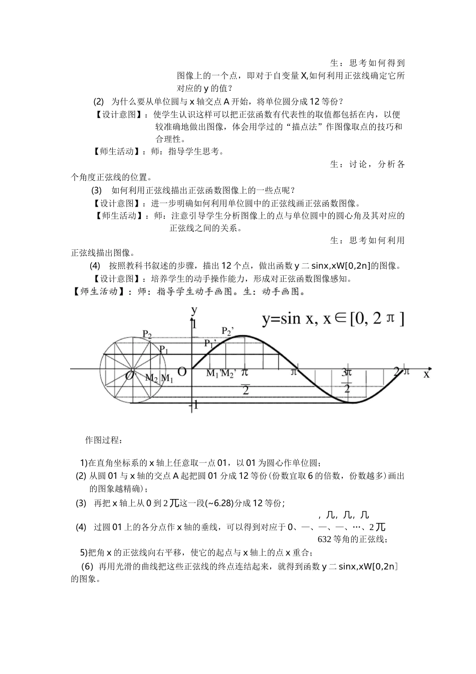 《正弦函数、余弦函数的图像》教案设计_第3页