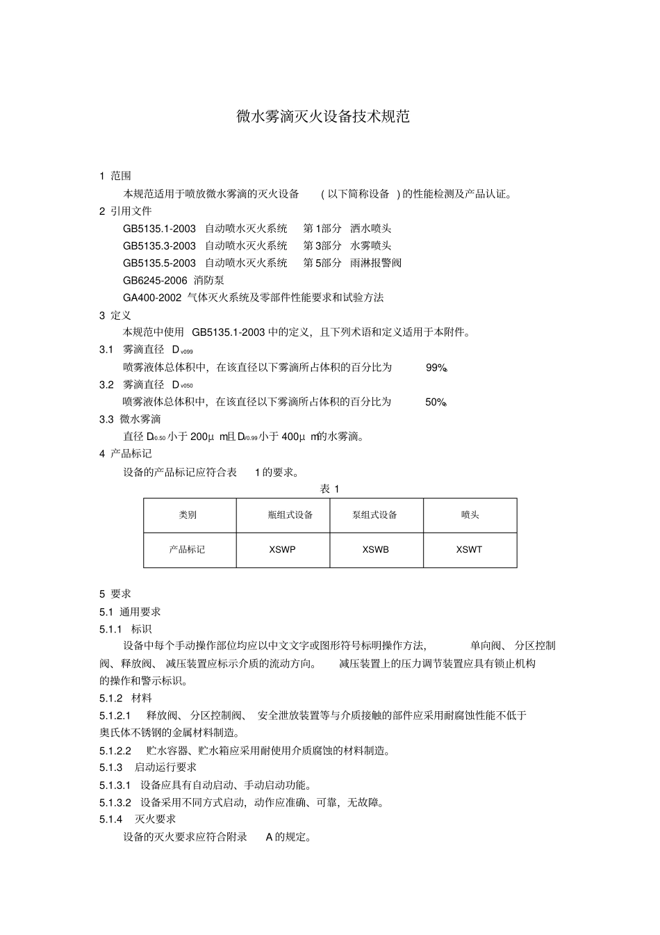 细水雾灭火设备自愿性认证检测项目和检测依据_第1页