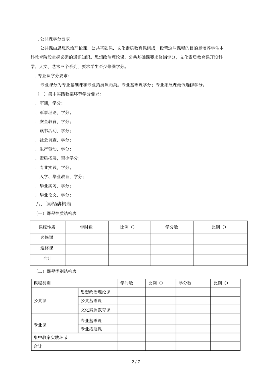 经济统计学专业培养方案_第2页
