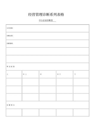 经营管理诊断系列表格