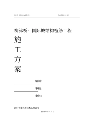 结构植筋施工方案