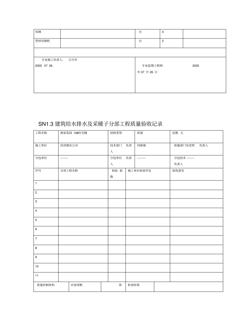 给排水工程质量验收资料完整_第3页