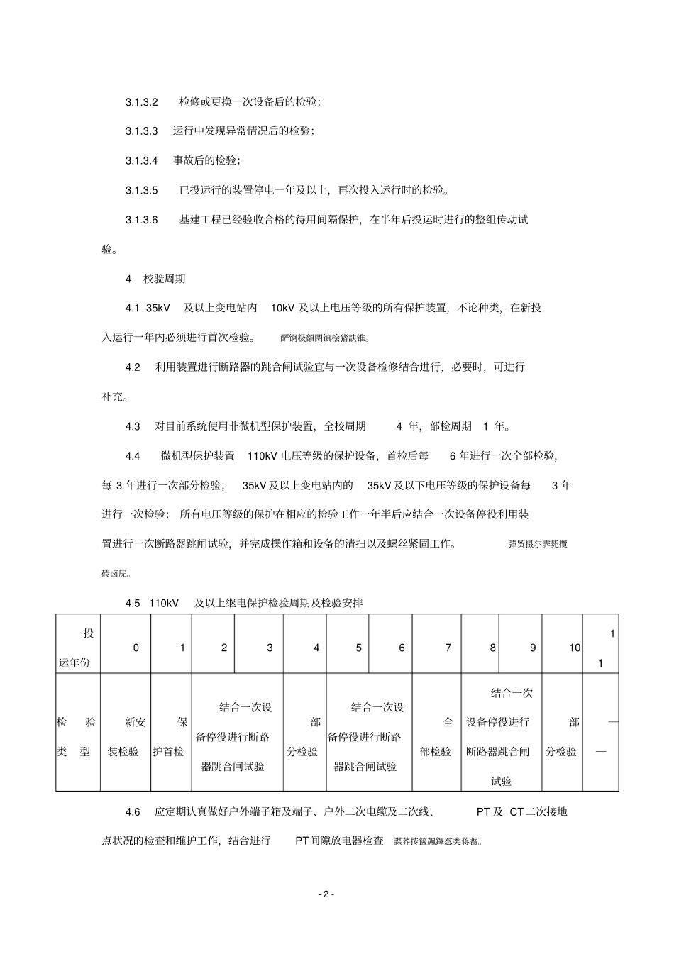 继电保护设备检验周期及检验项目规定_第2页