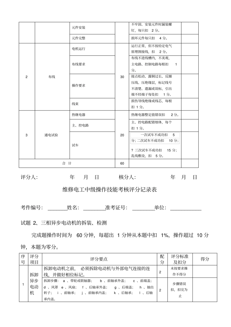 维修电工中级操作技能考核试卷I_第3页
