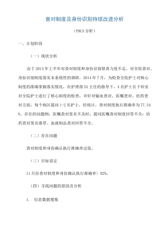 查对及身份识别PDCA