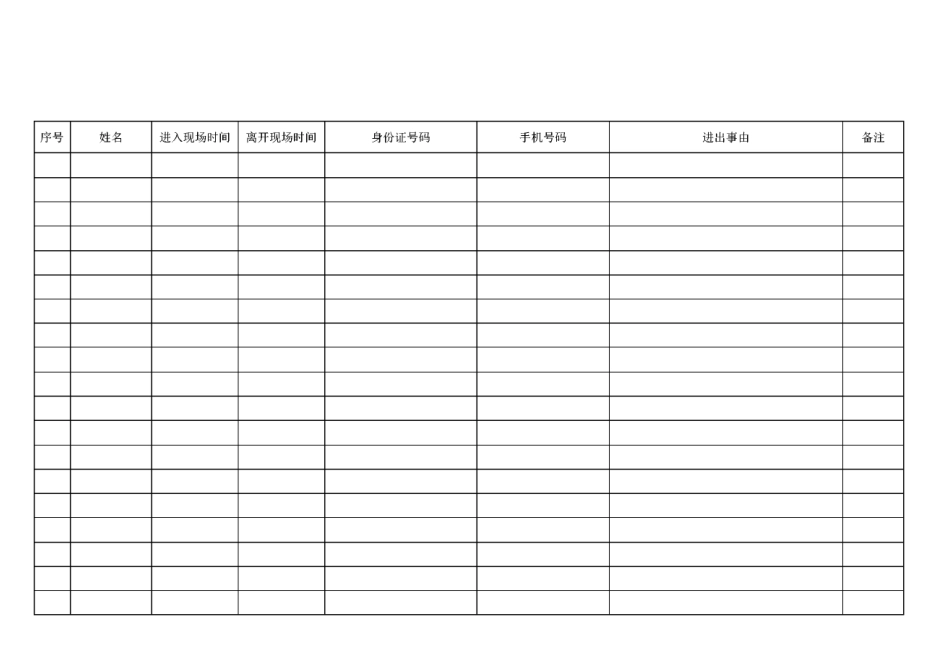 外来人员进出场登记表_第3页