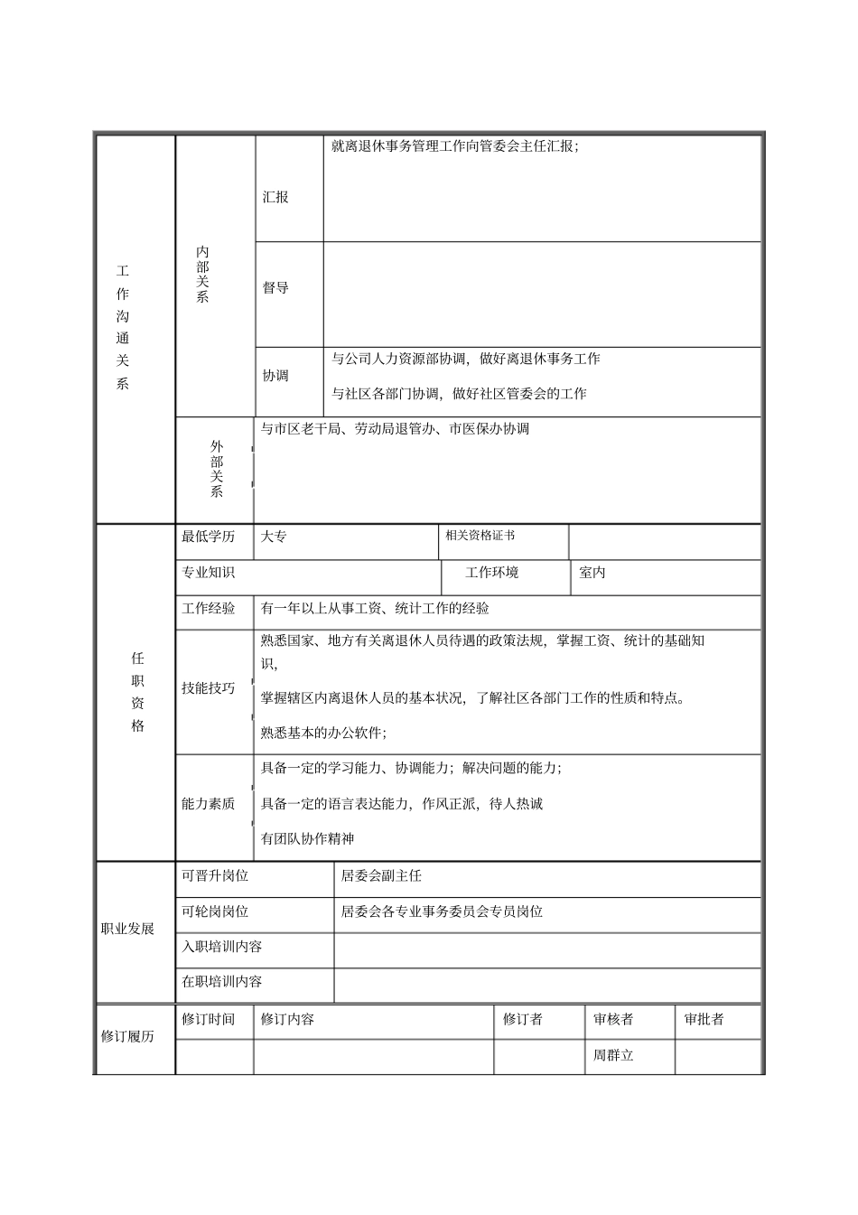 综合管理专员岗位说明书退休_第2页