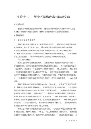 缓冲区溢出攻击与防范试验