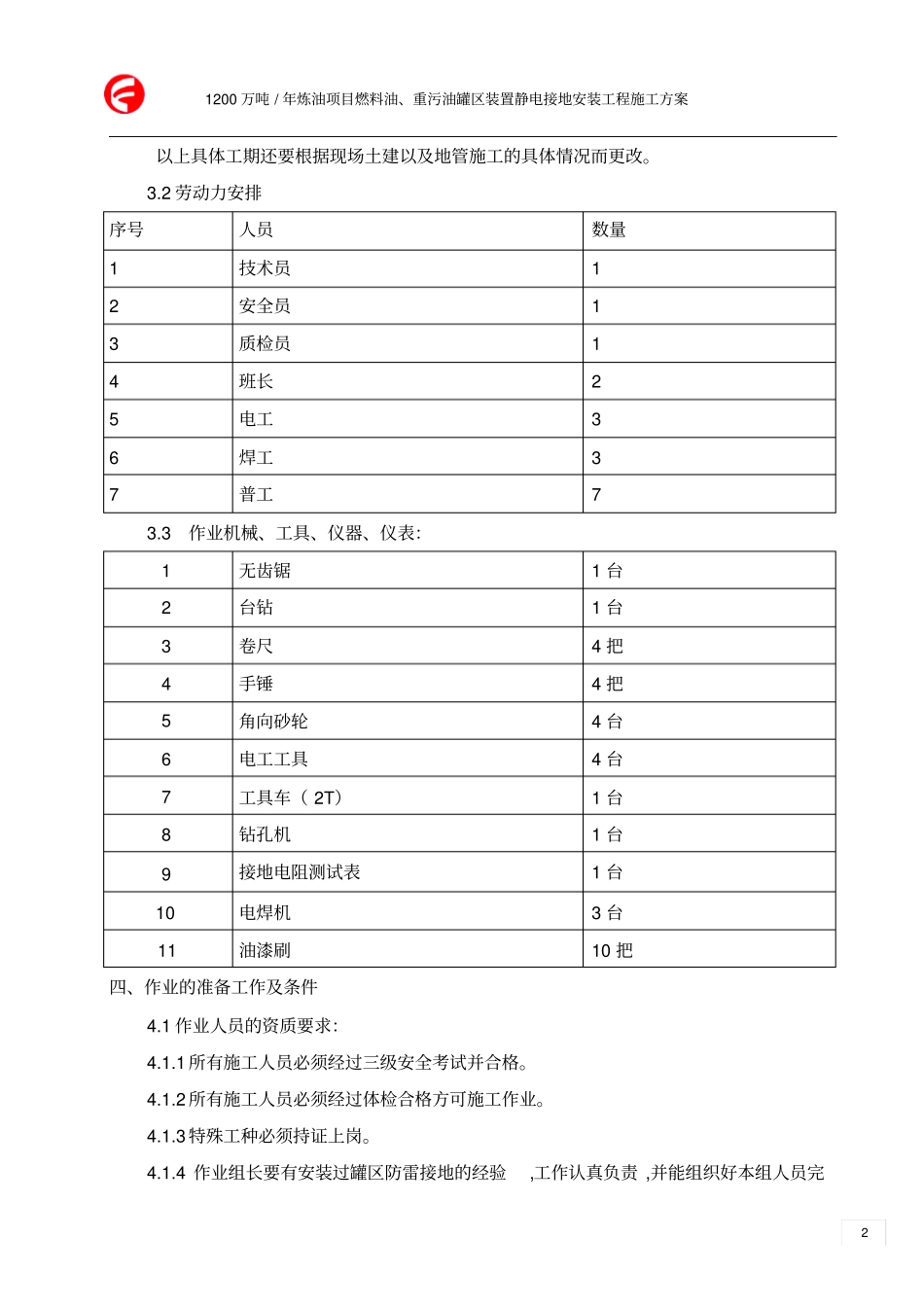 罐区接地装置安装施工方案_第3页