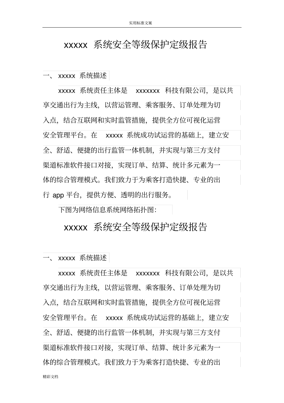 网约车申牌-系统安全等级保护定级地报告材料_第1页