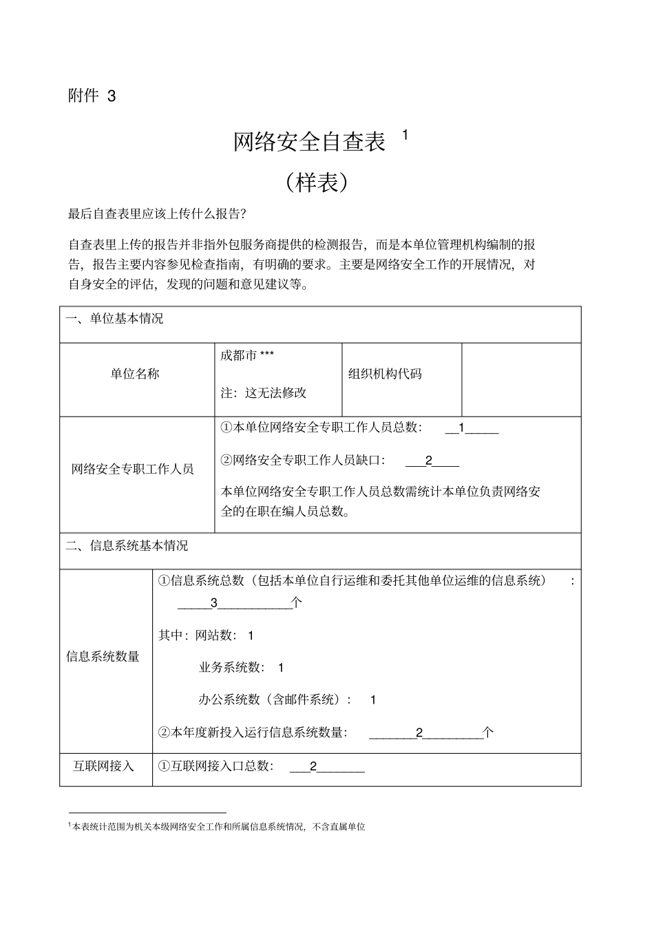 网络安全自查表_第1页