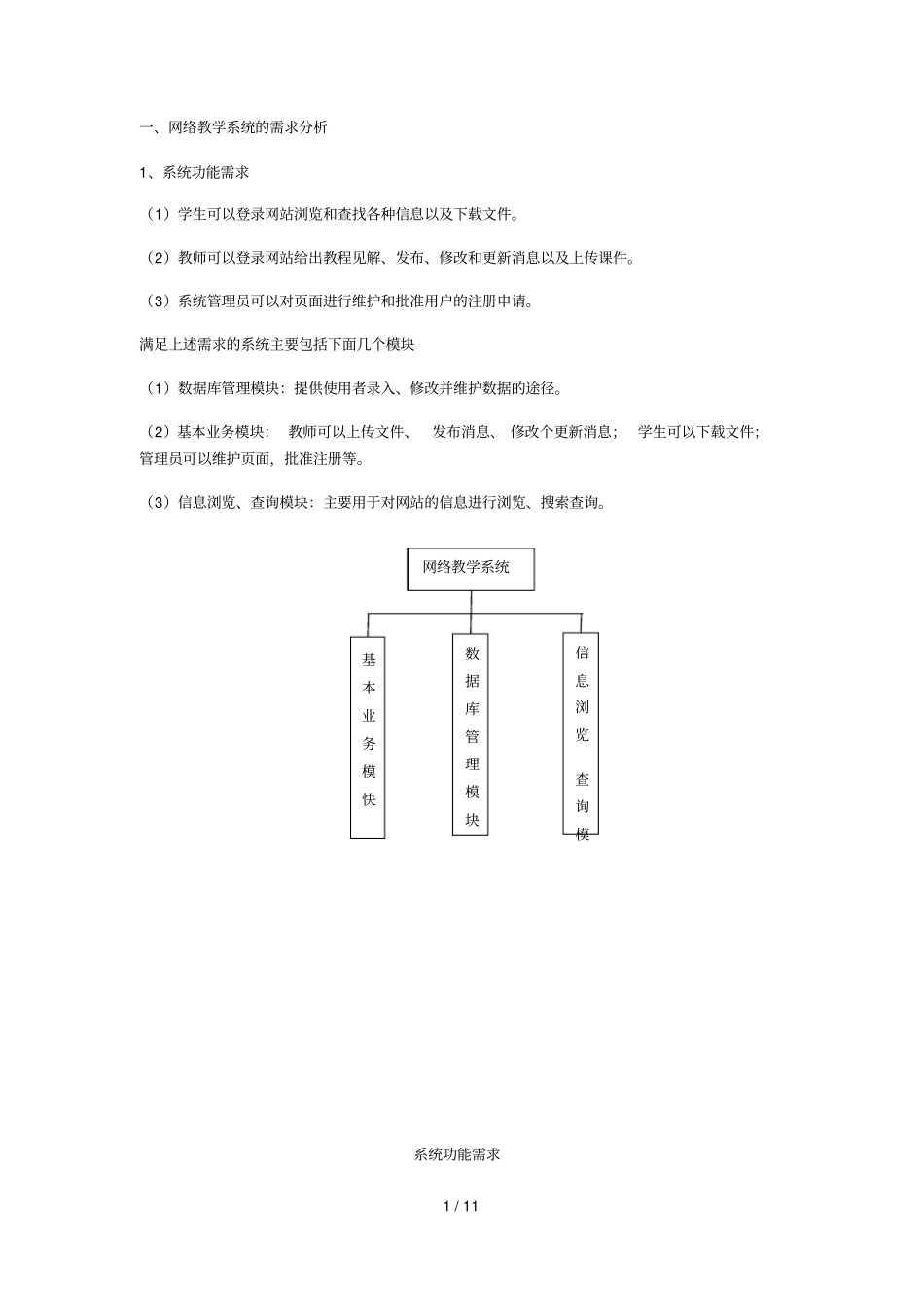 网络教学系统需求分析_第1页