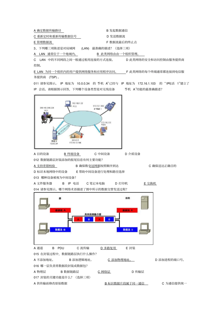 网络通信试题及答案_第2页