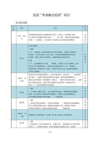 美国常春藤名校团项目