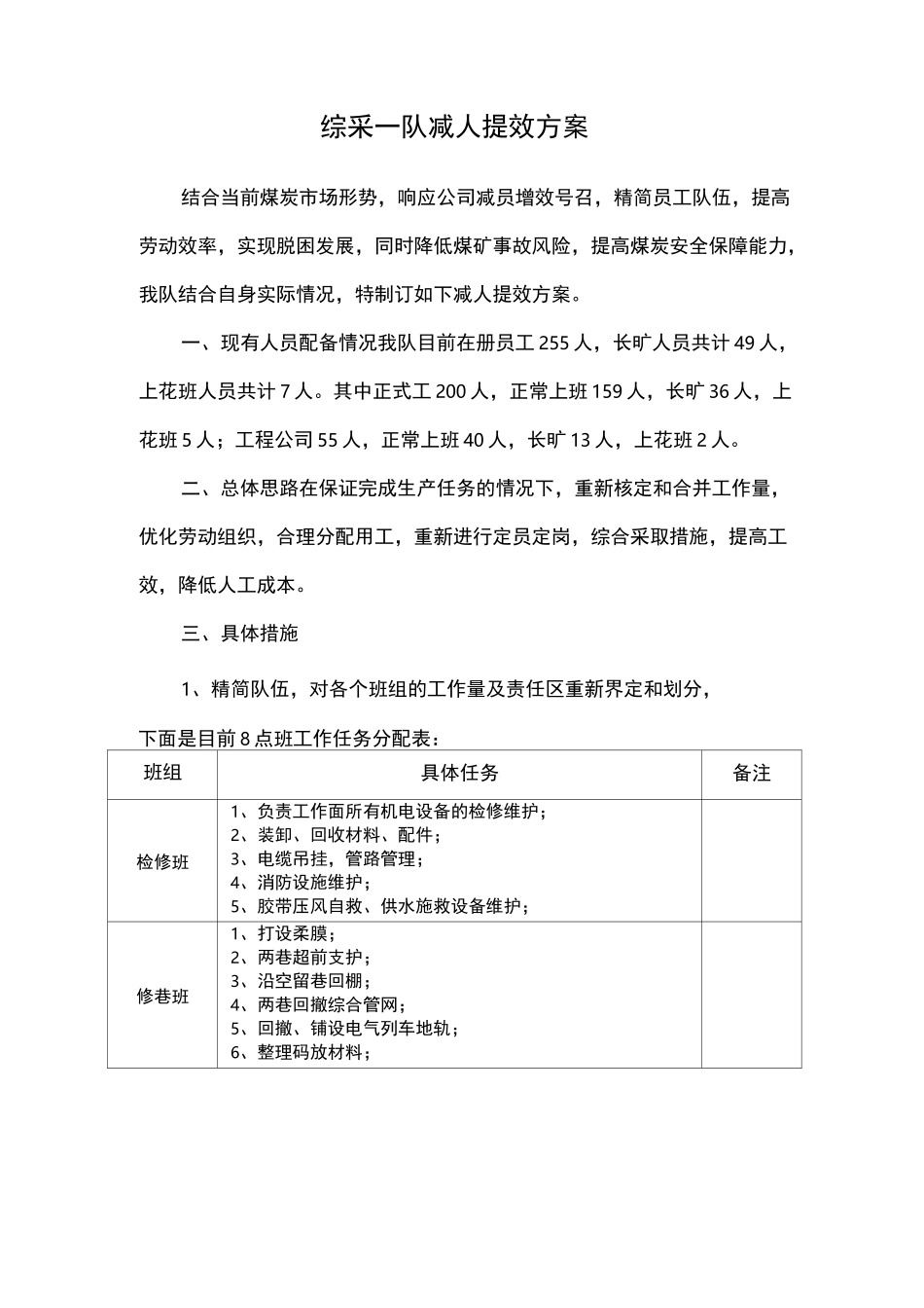 综采一队减人提效方案_第2页