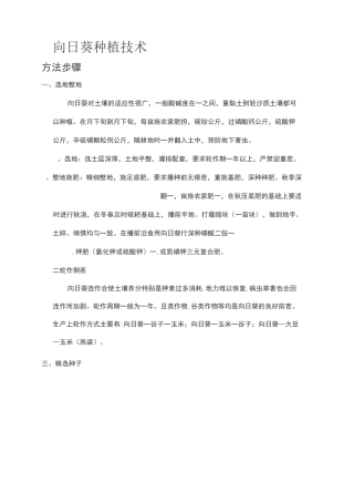 向日葵种植技术