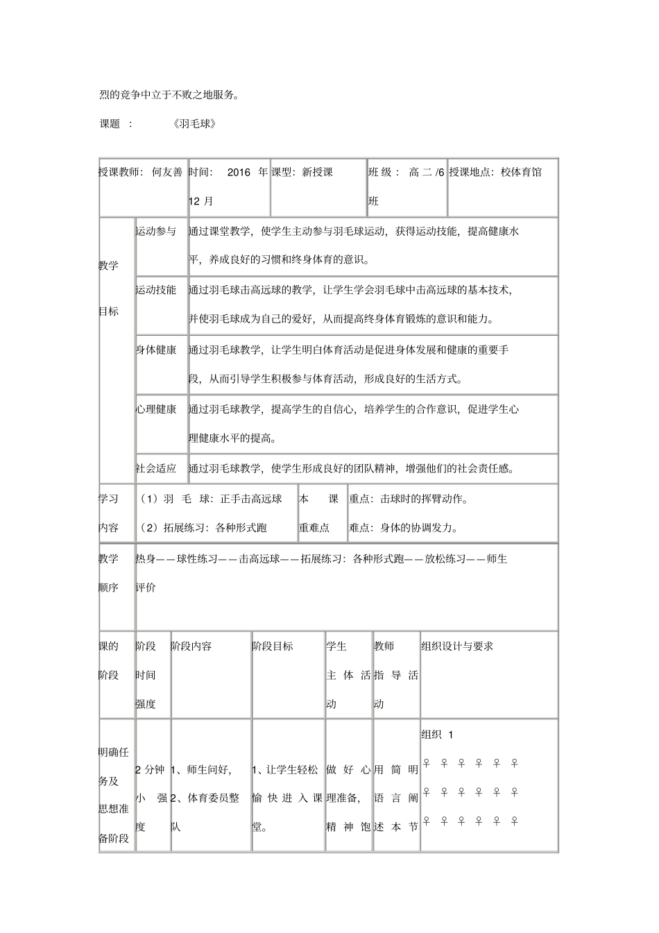 羽毛球教学设计方案_第2页