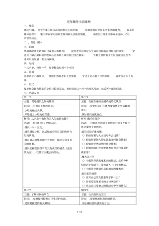 老年辅导小组案例
