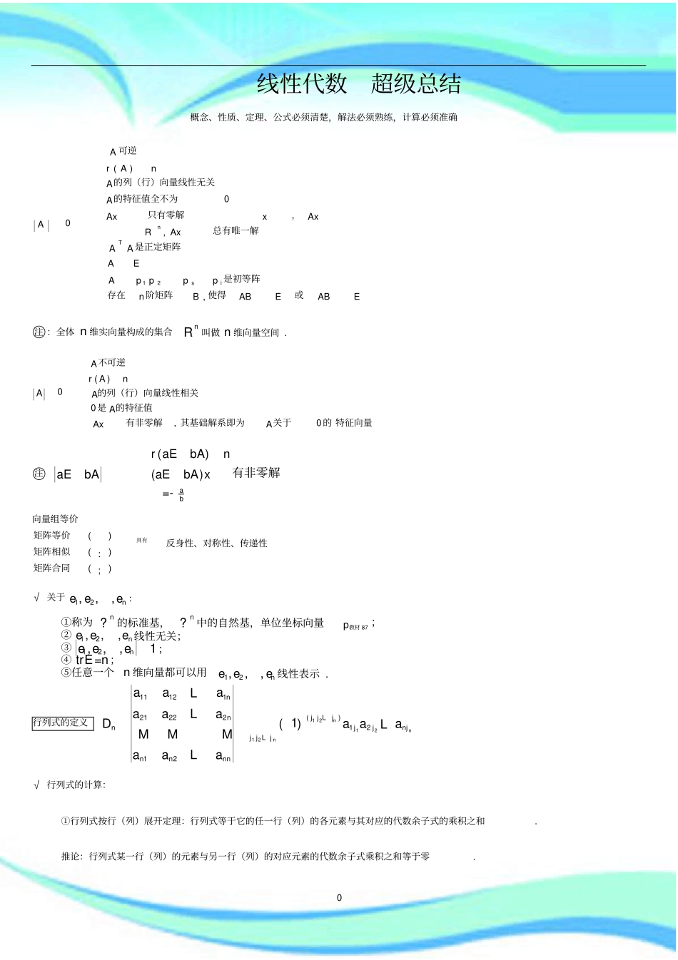 考研数学-线性代数超级汇总_第3页