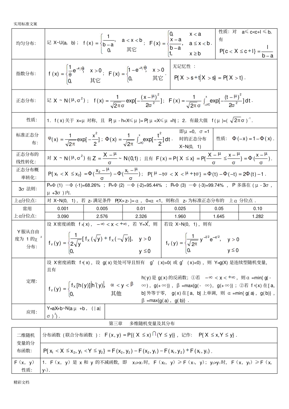 考研数学概率论与数理统计的知识点的总结_第2页