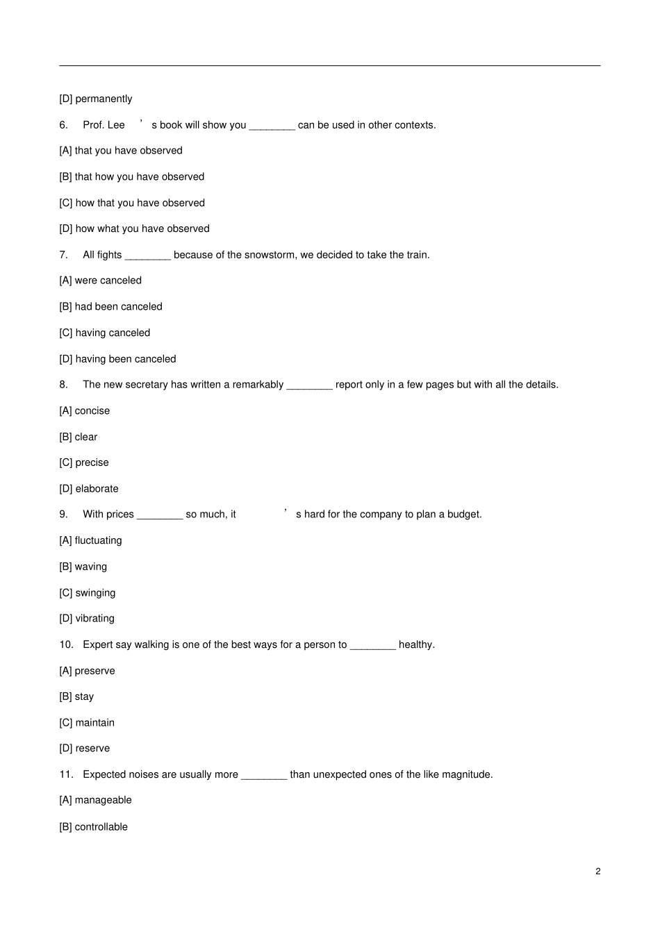 考研英语一答案及解析_第2页