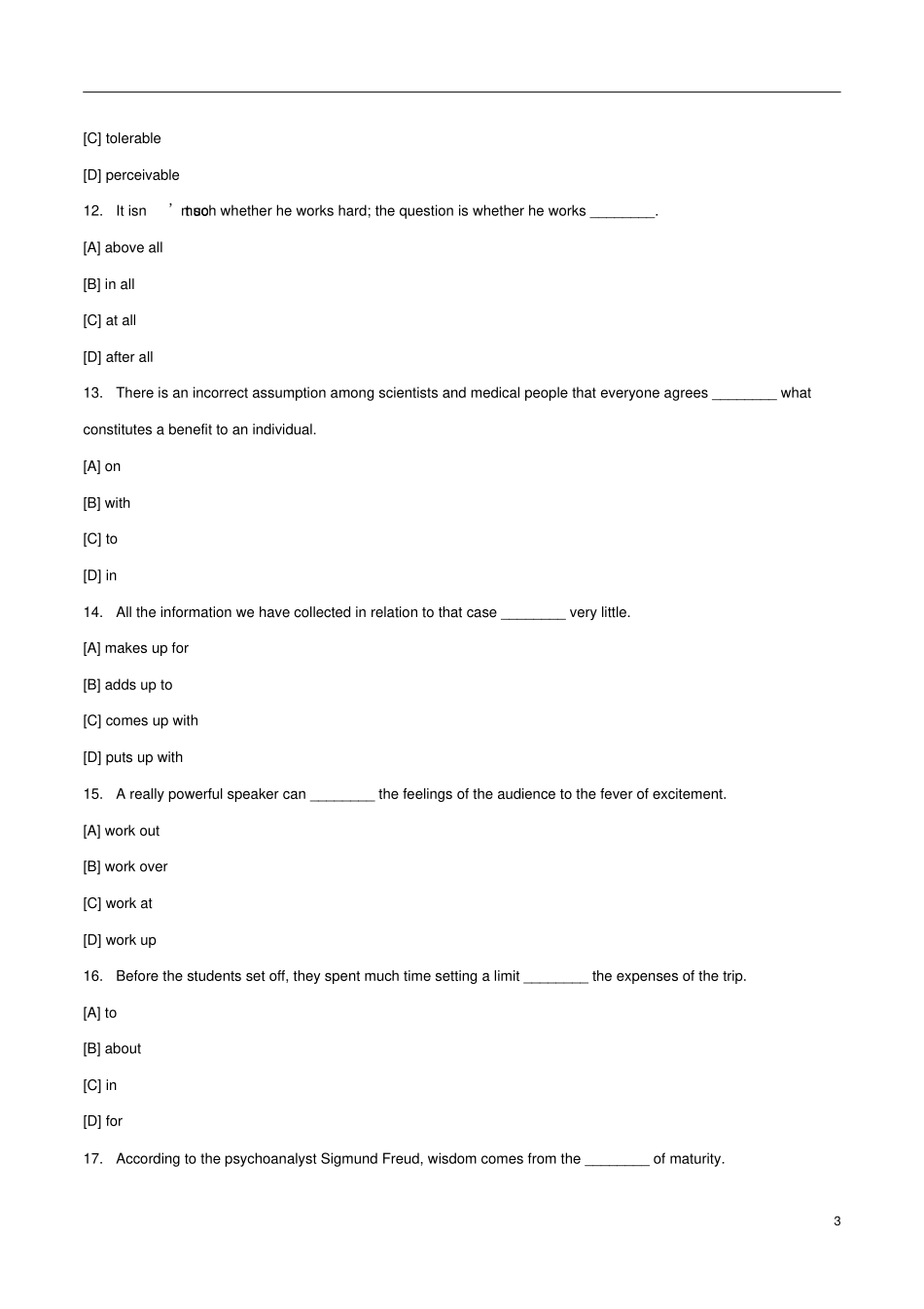考研英语一答案及解析_第3页