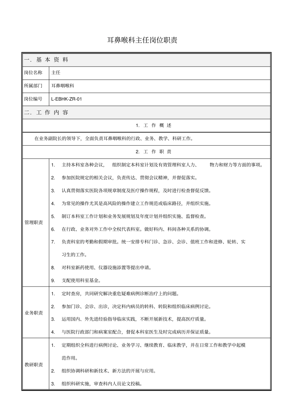 耳鼻喉科岗位职责_第2页
