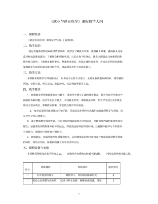 职业指导与创业教育教学大纲