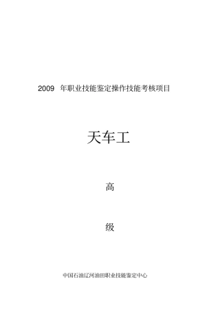 职业技能鉴定操作技能考核项目天车工高级