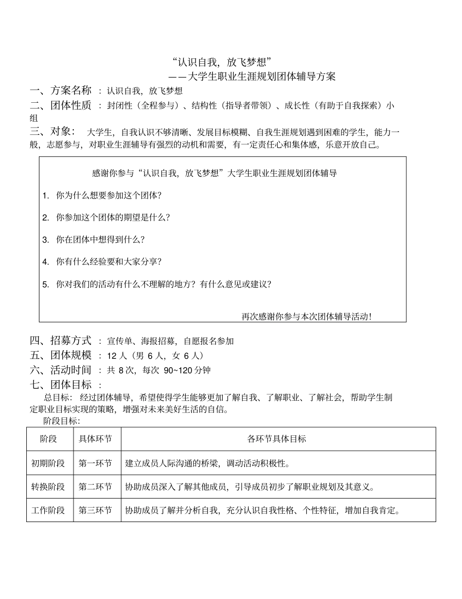 职业生涯规划团体辅导最终_第1页