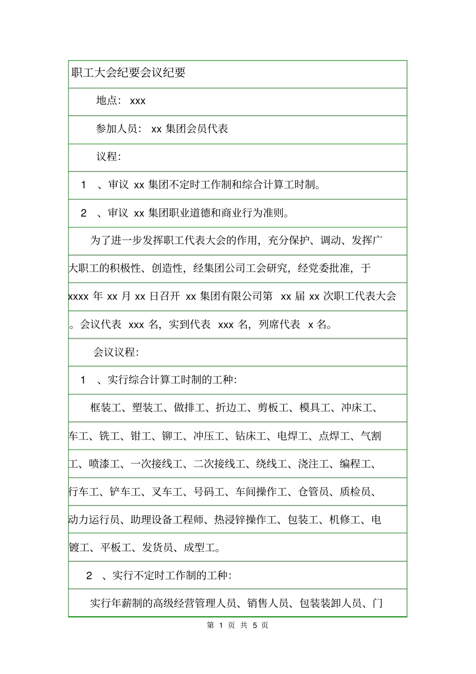 职工大会纪要会议纪要_第1页