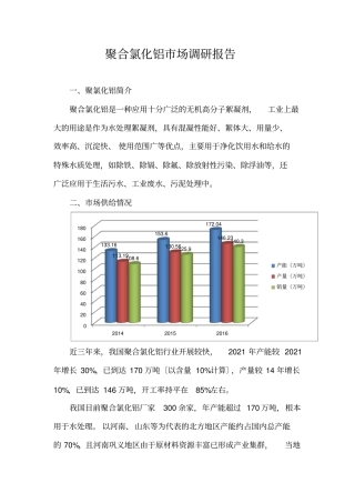 聚合氯化铝场调研报告
