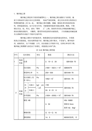 聚四氟乙烯材料力学性能参数表