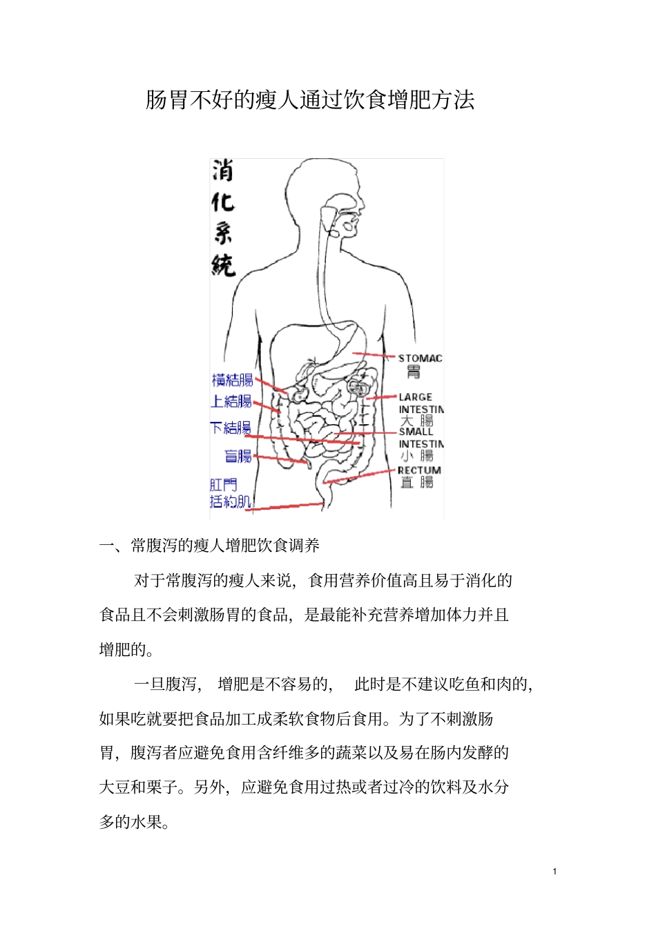 肠胃不好的瘦人如何通过饮食增肥_第1页