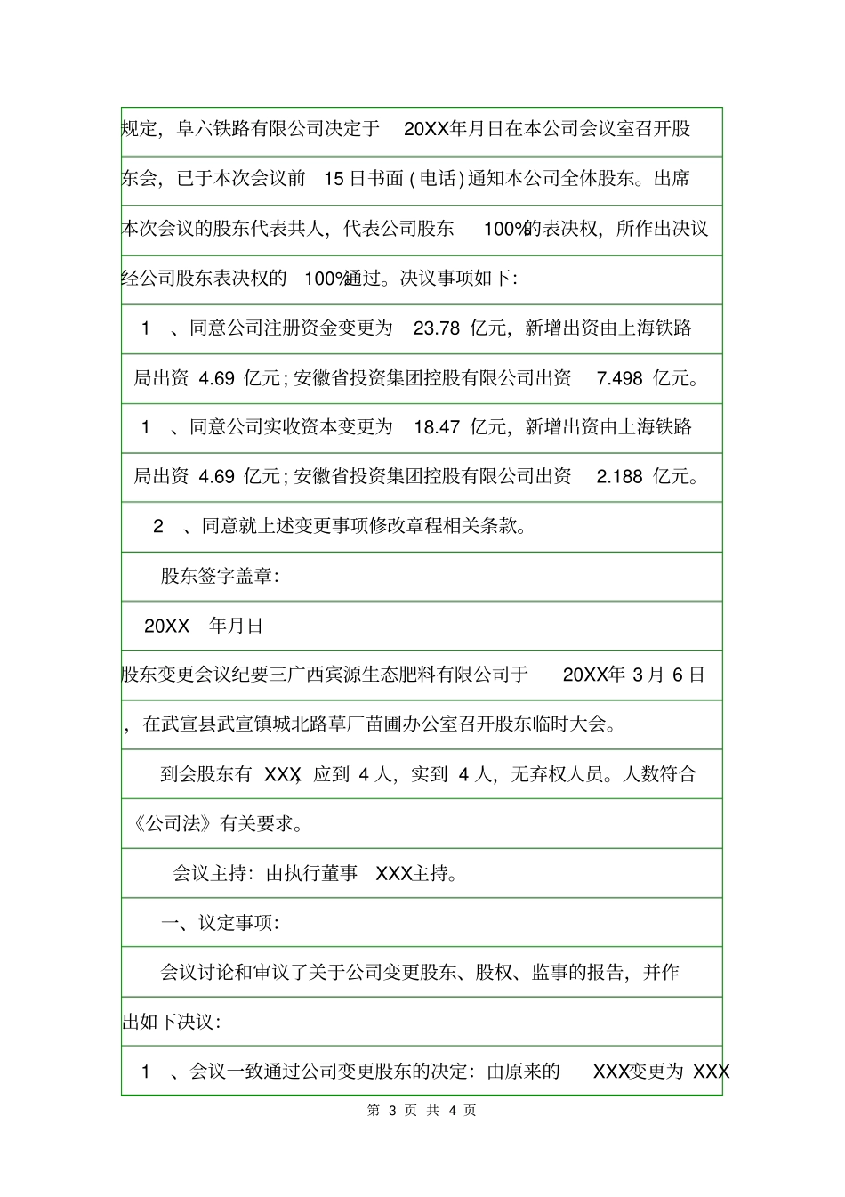 股东变更会议纪要会议纪要_第3页