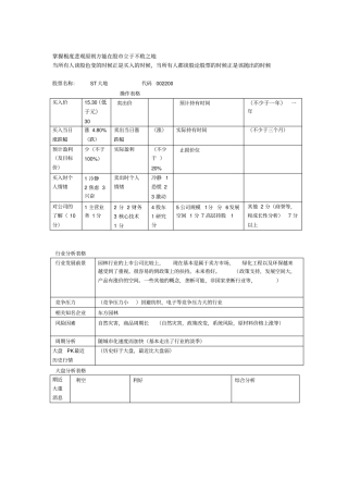 股票基本面分析表格